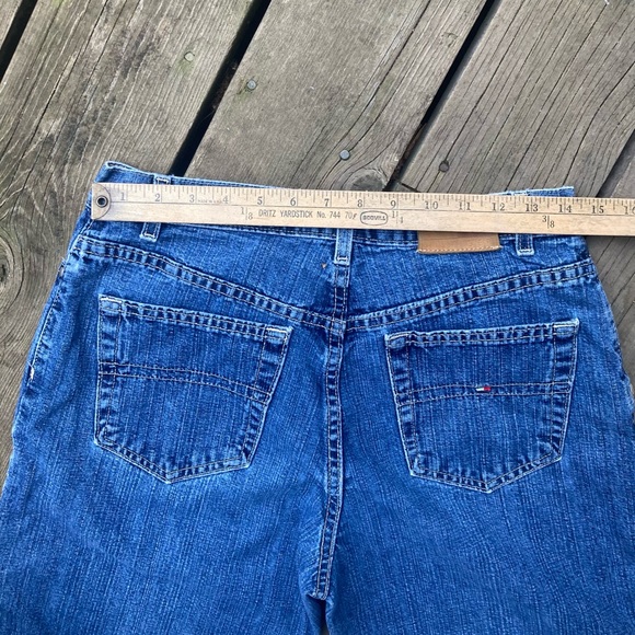 TOMMY HILFIGER Vintage Cropped Wide Leg Jeans Blue Denim Size 8 - Picture 11 of 12